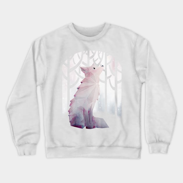 Fox in the Snow Crewneck Sweatshirt by littleclyde